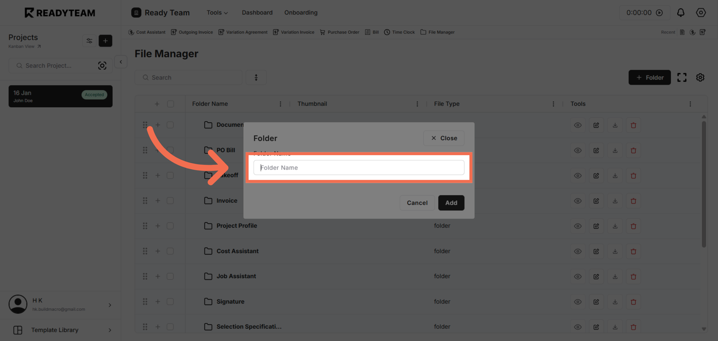 Enter New Folder Name