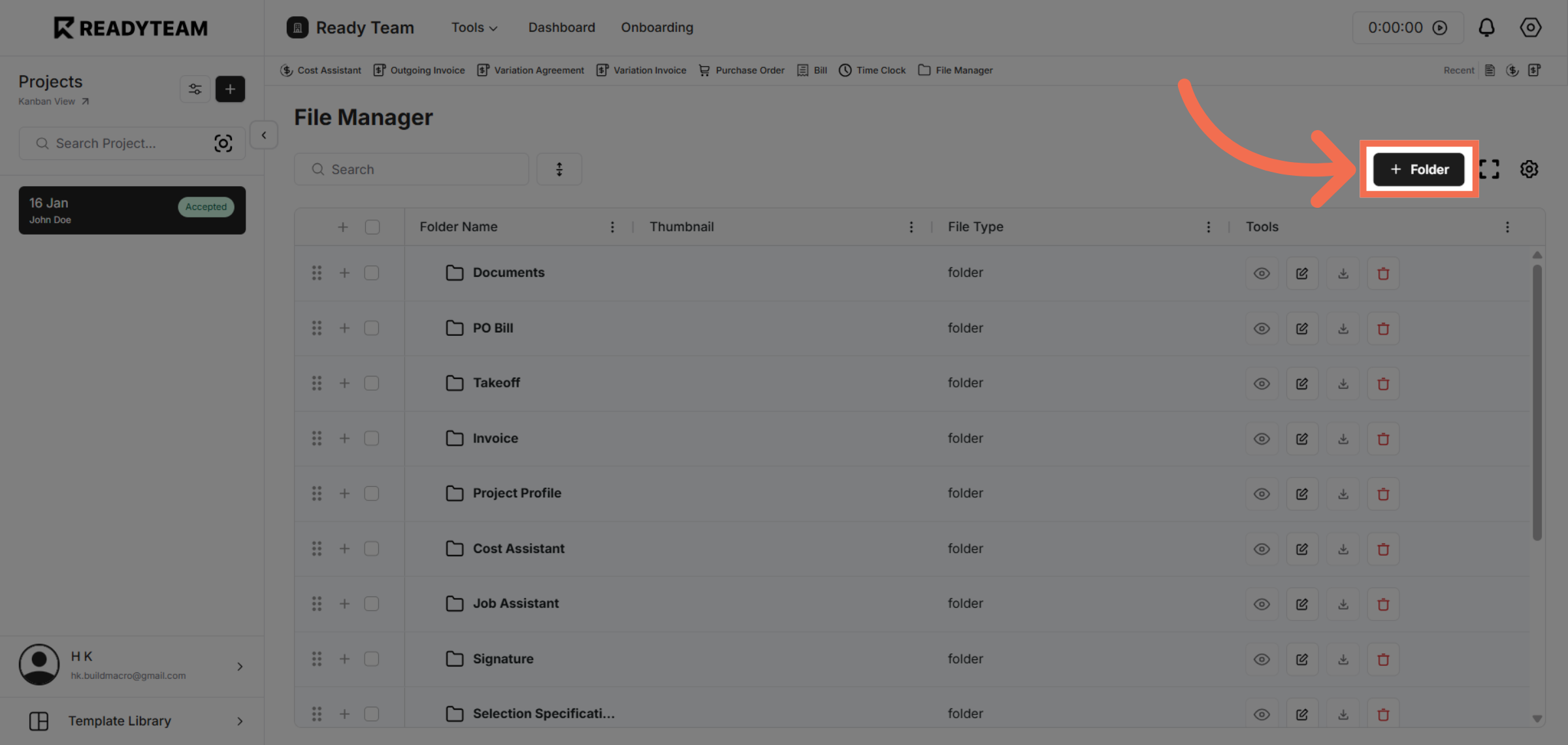 Select Folder Section