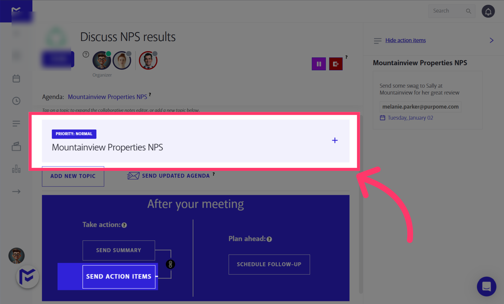 Start by Creating an Action Item in MeetingFull and assigning it to the non-MeetingFull user