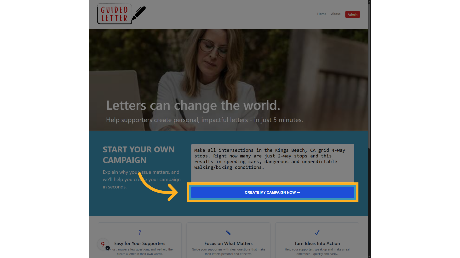 Click 'Create My Campaign Now ➡'