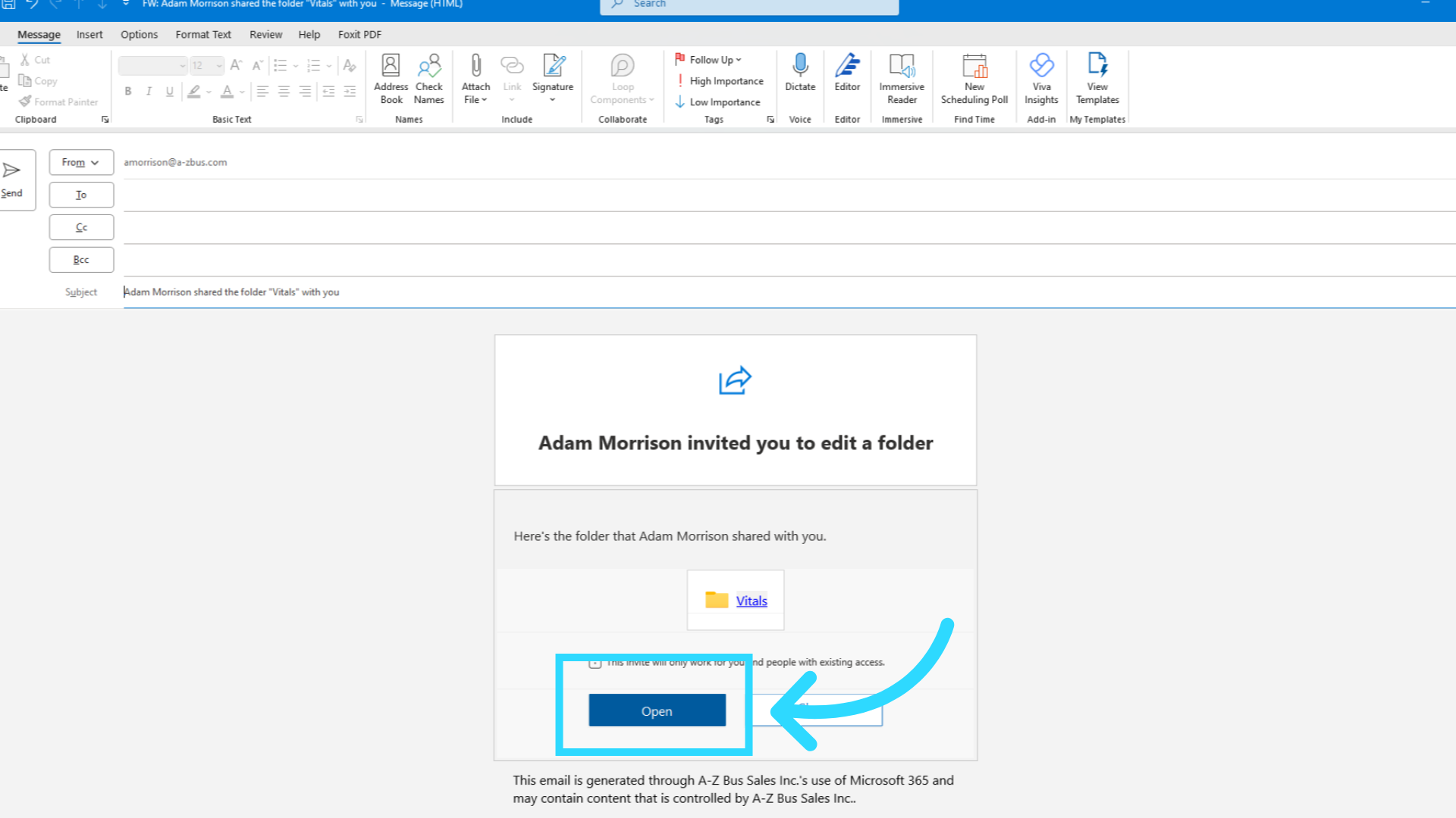 SharePoint site administrator invitation