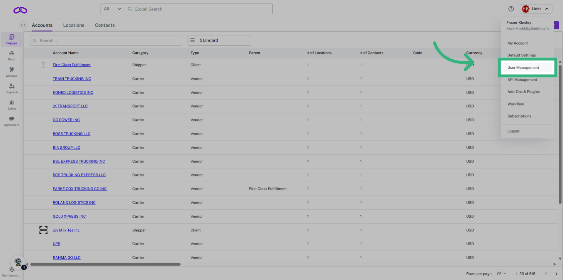 Click 'User Management'