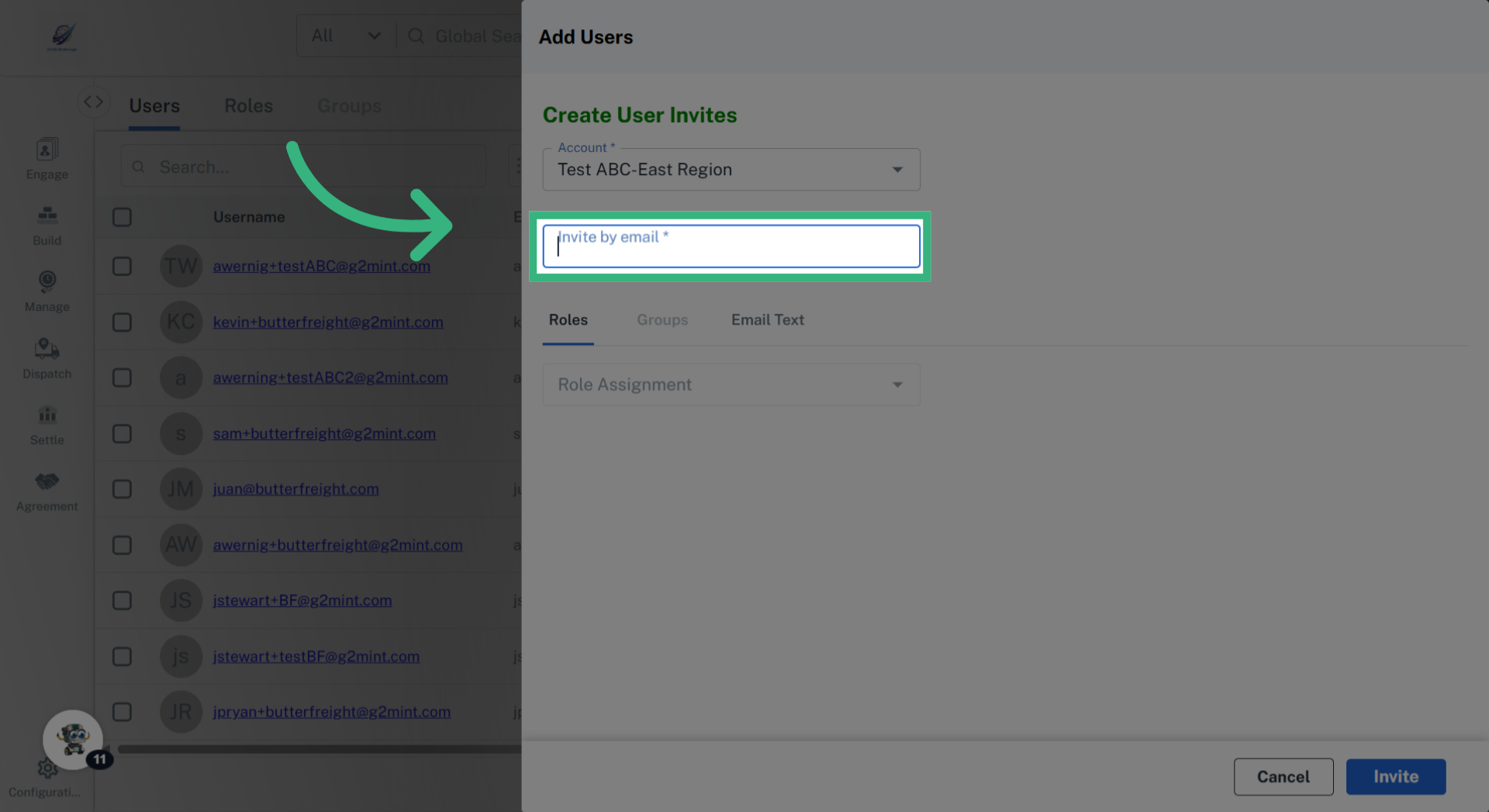 Click 'Invite by email'