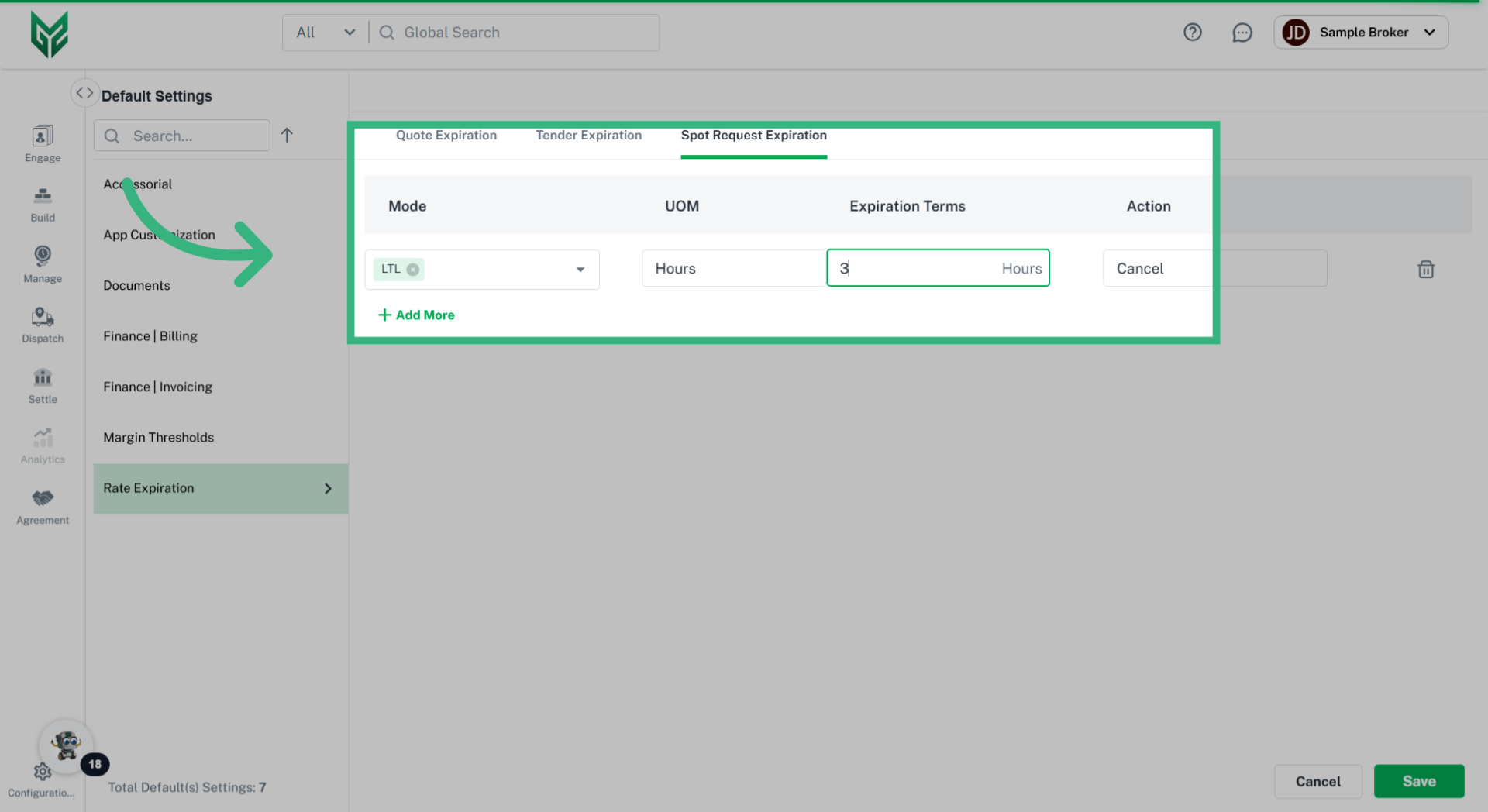 Enter 'Spot Request Expiration' details