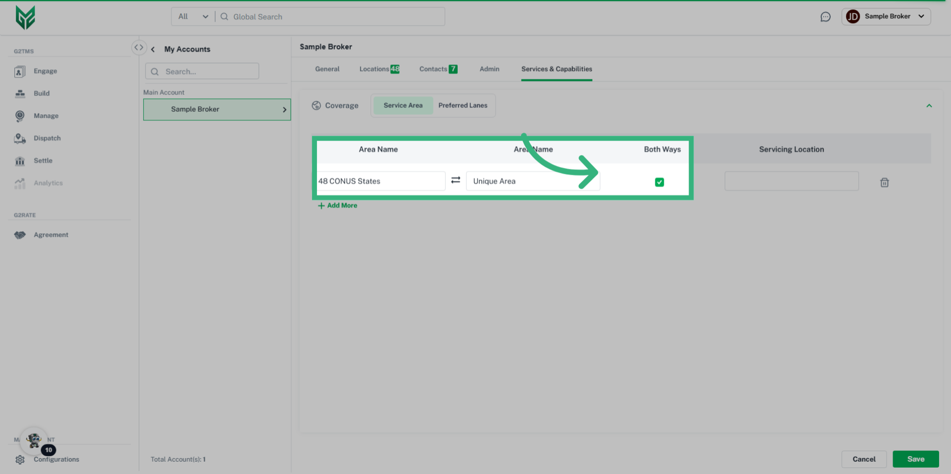 Enter desired information