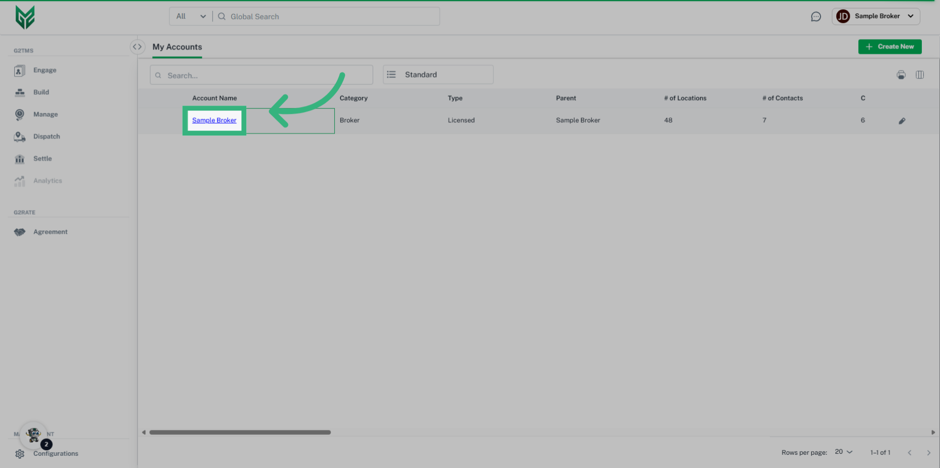Click 'Account Name'