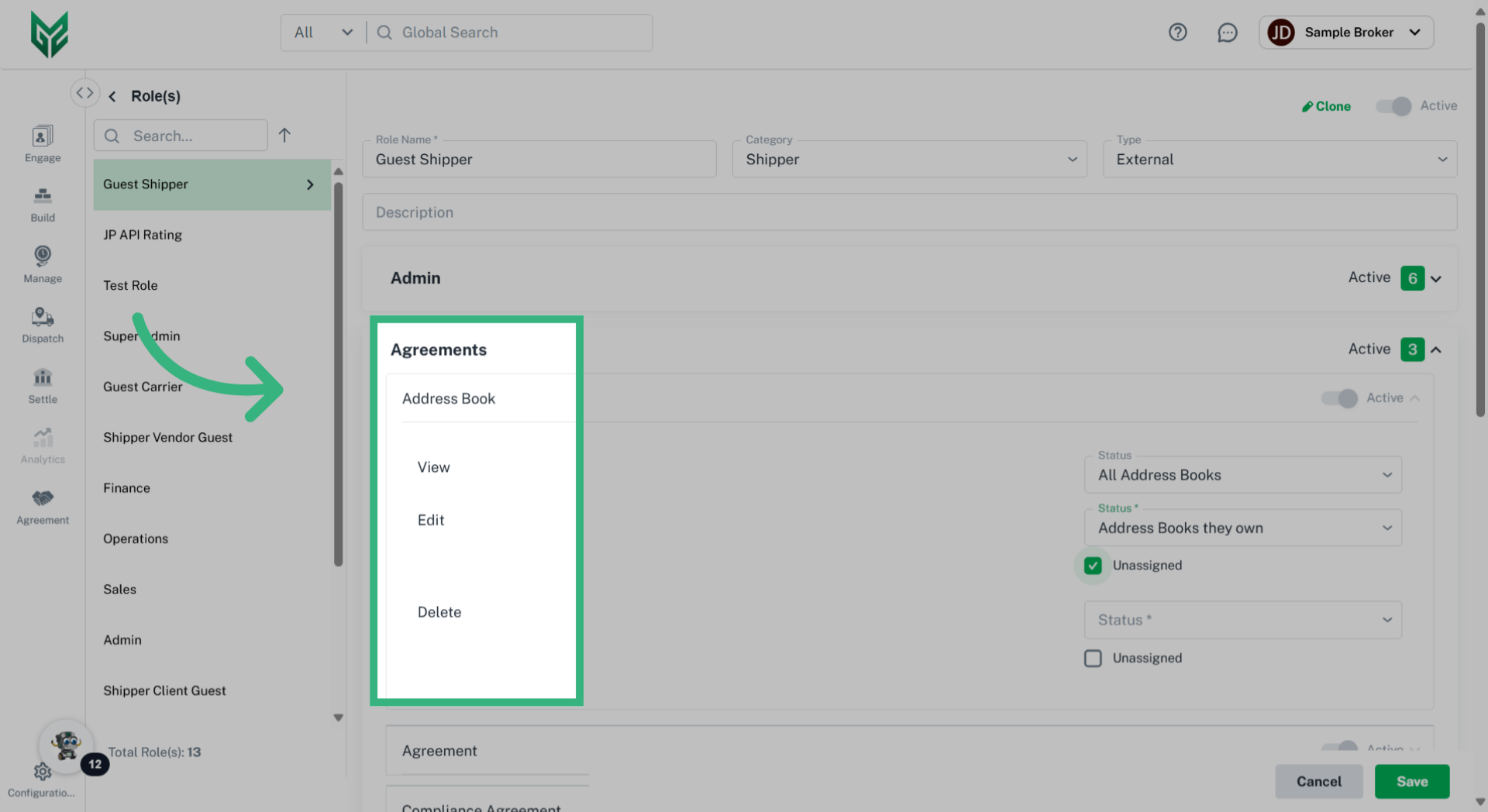 Select access category