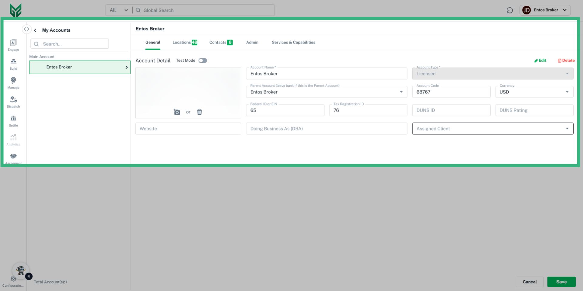 Enter/Edit pertinent information