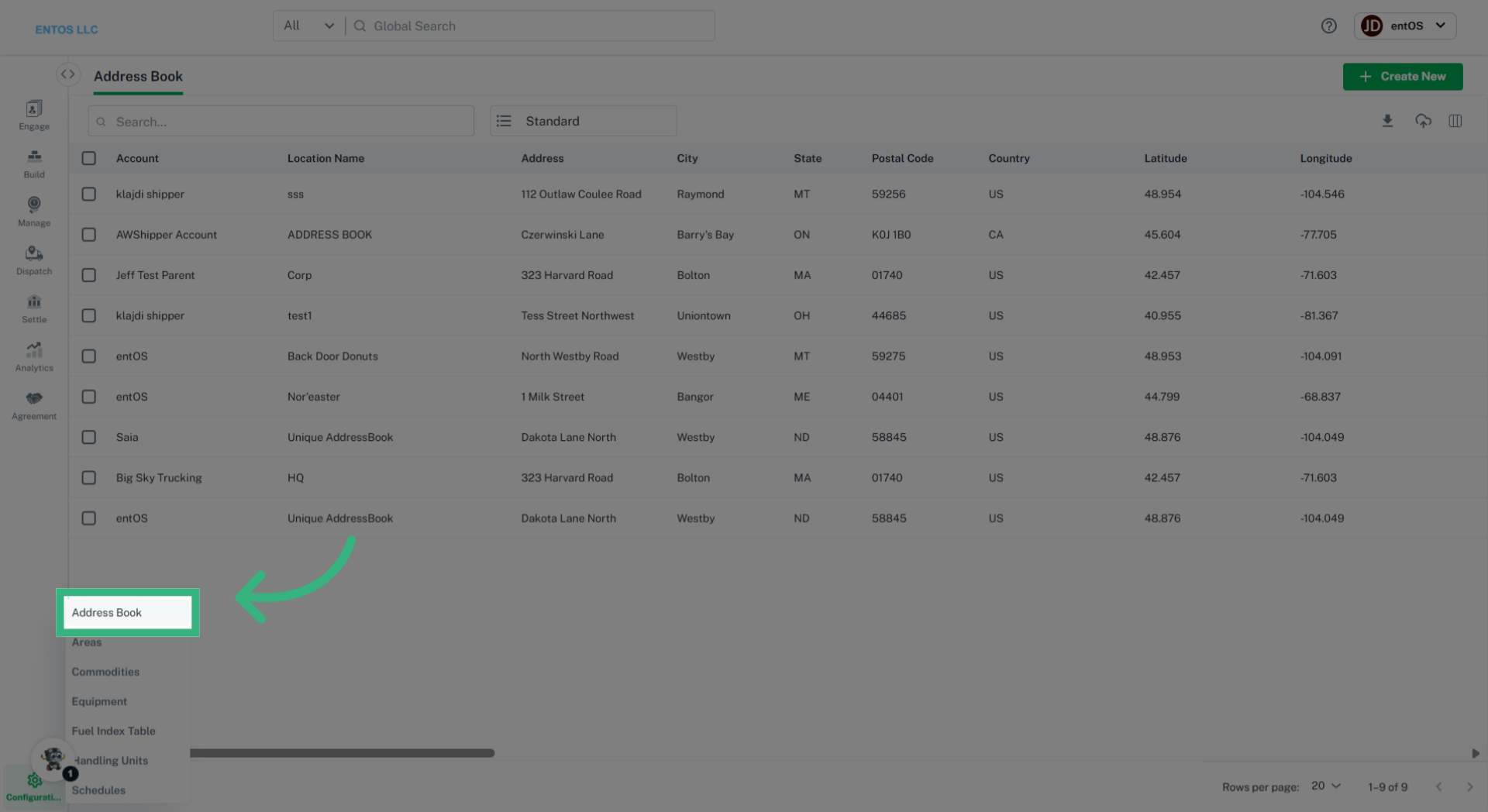 Click 'Address Book'