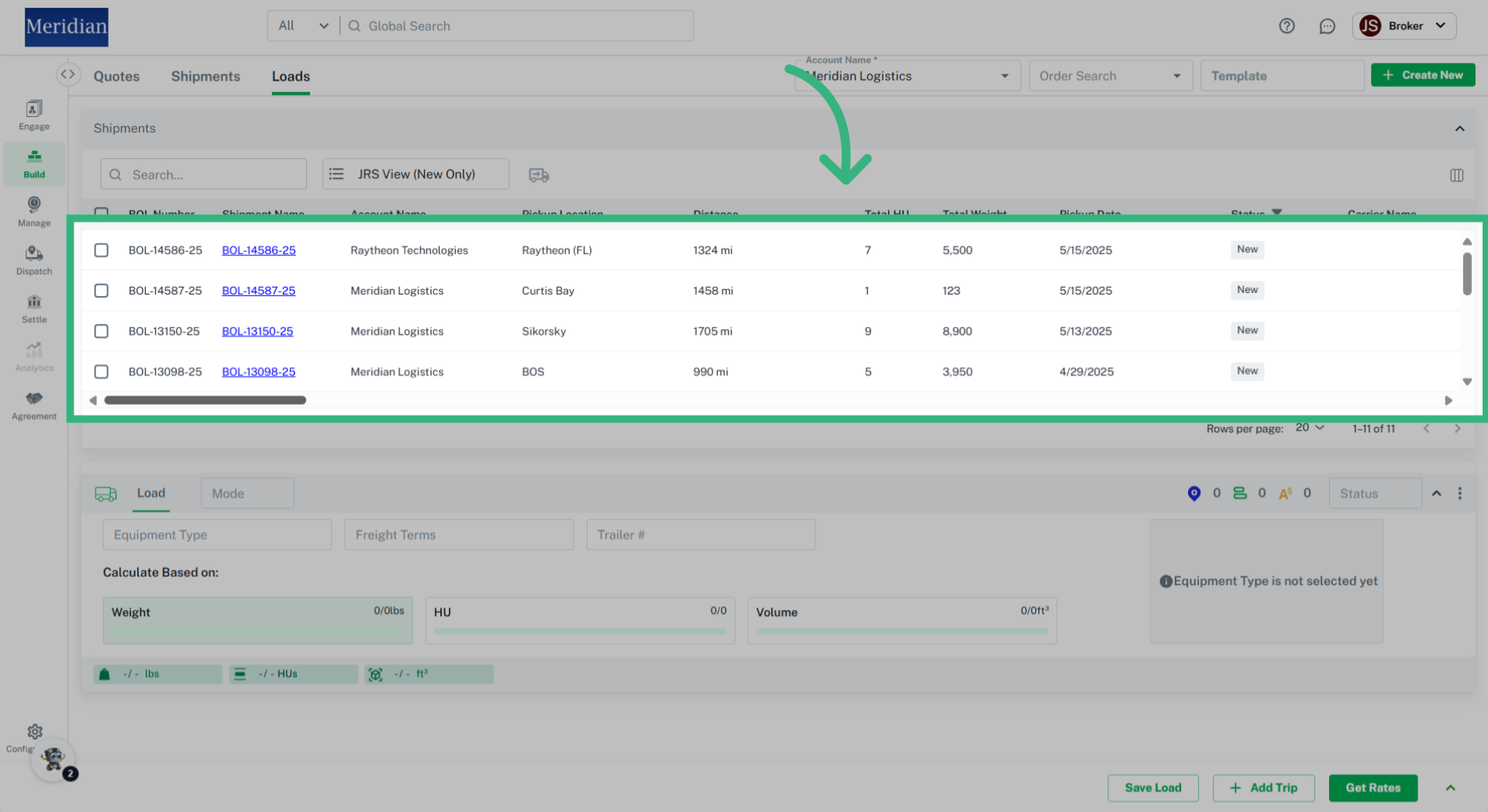Determine the desired BOL's