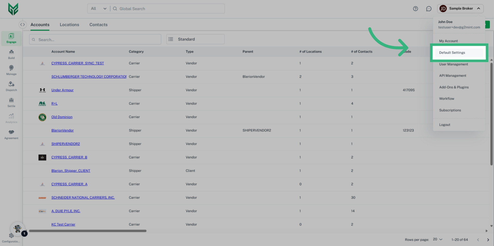 Click 'Default Settings'