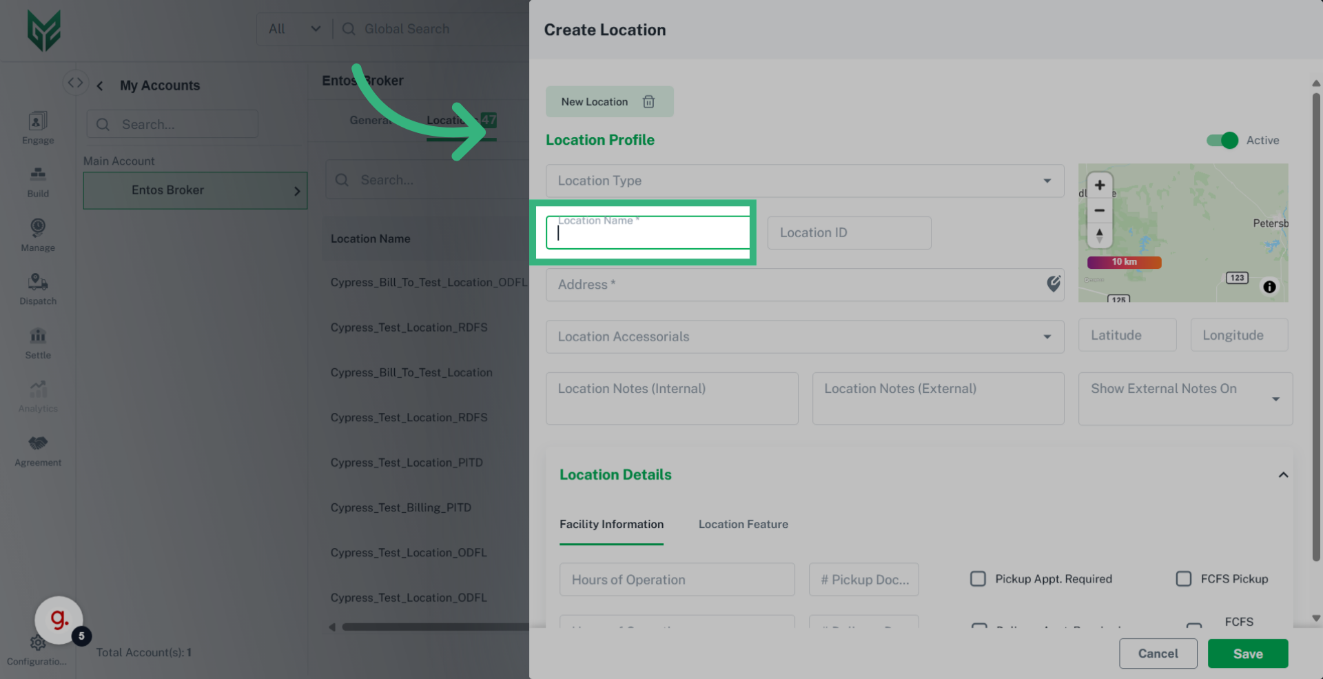 Complete 'Location Profile'