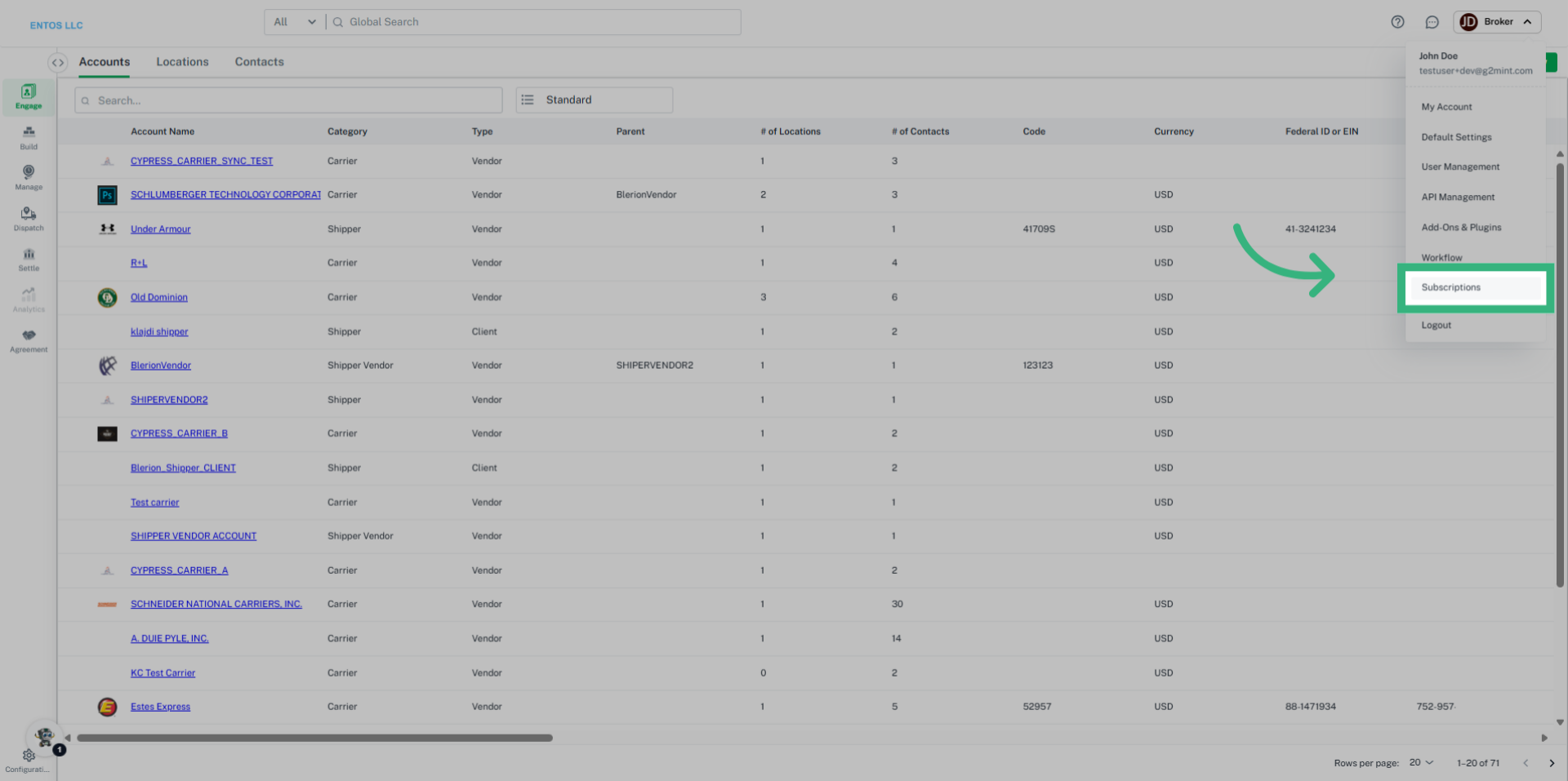 Click 'Subscriptions'