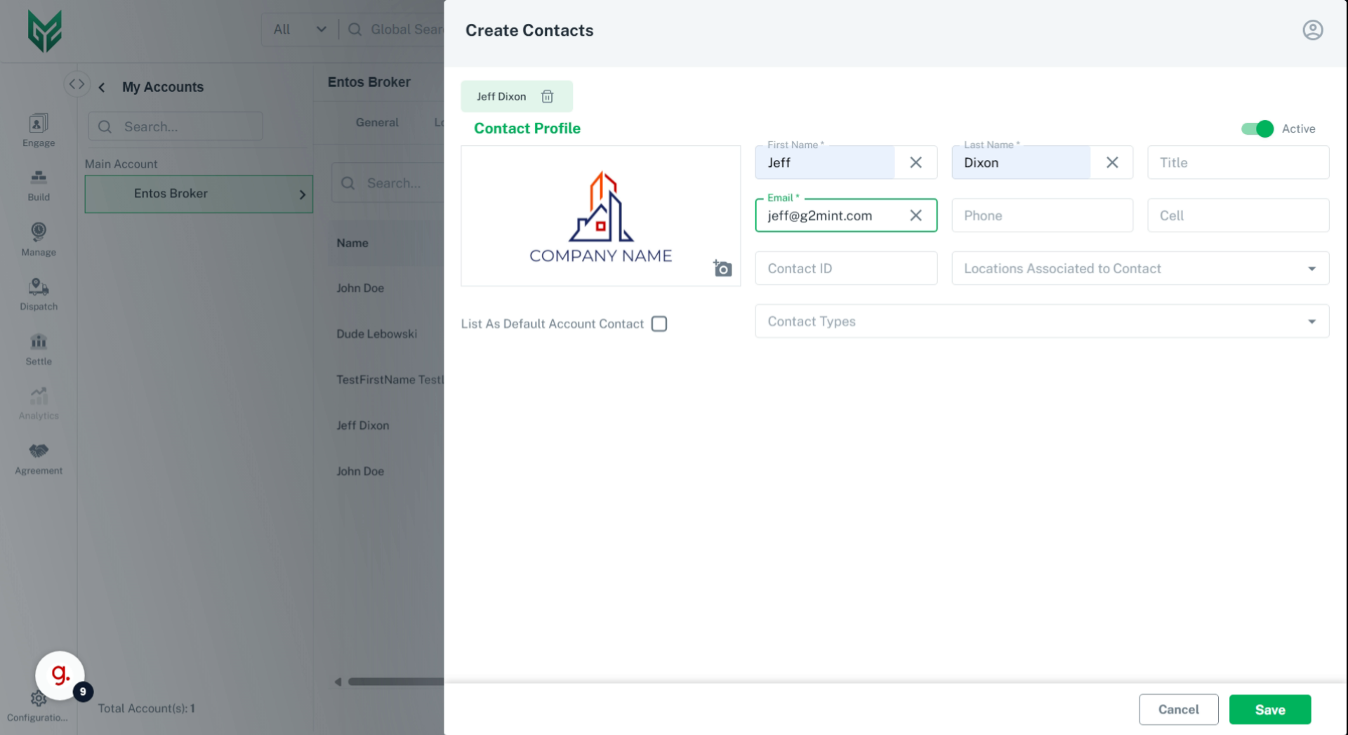 Fill Contact Profile