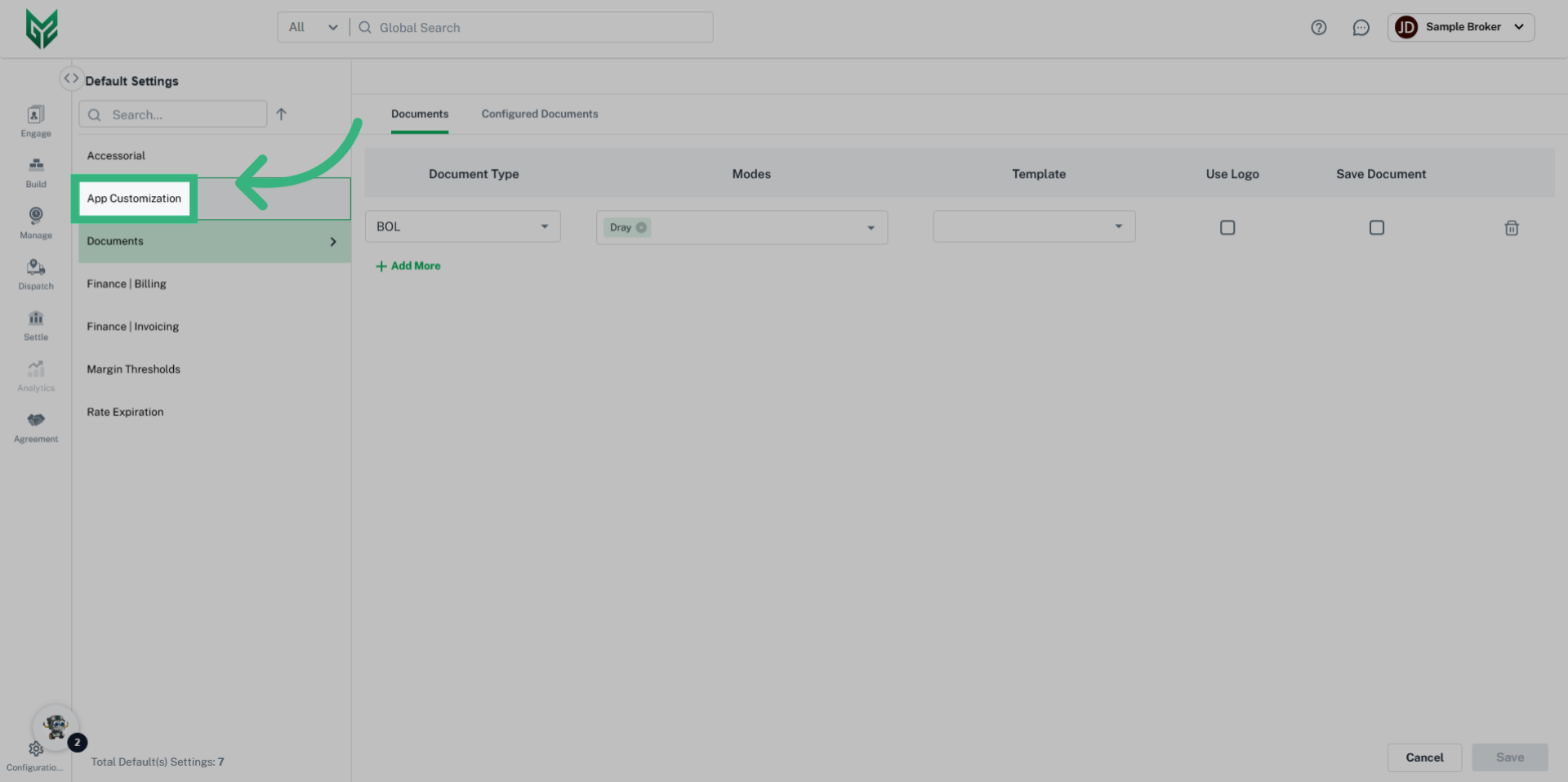 Click 'App Customization'