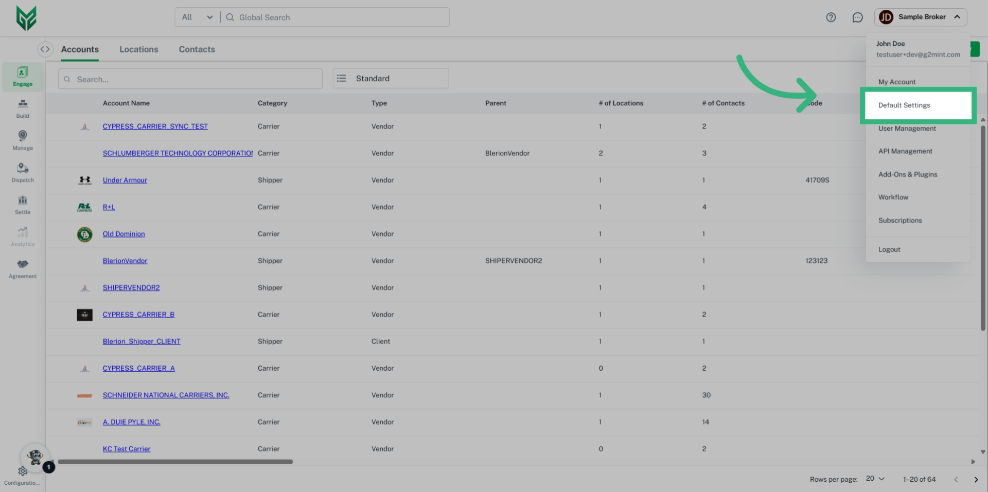 Click 'Default Settings'