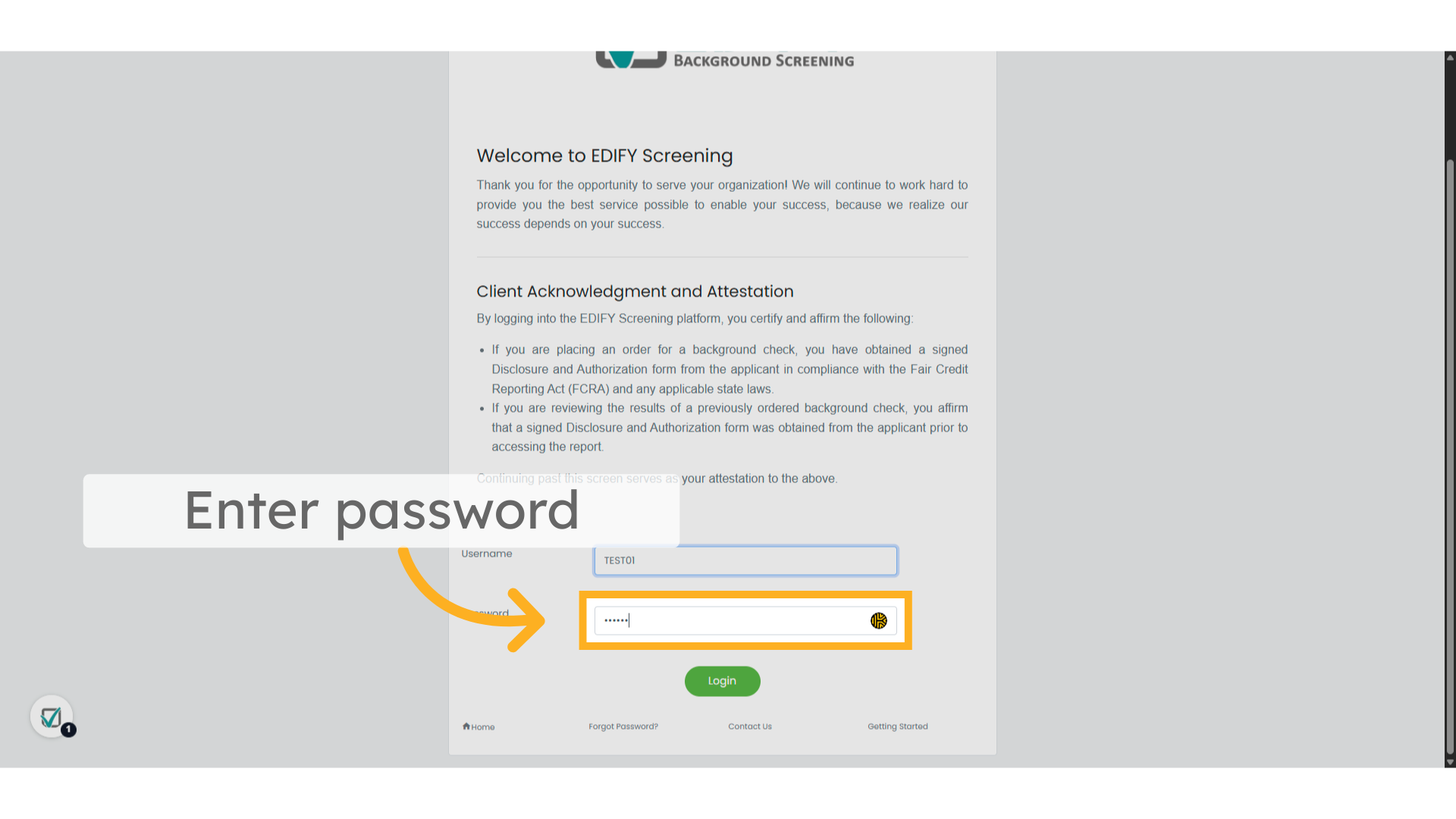 Enter password