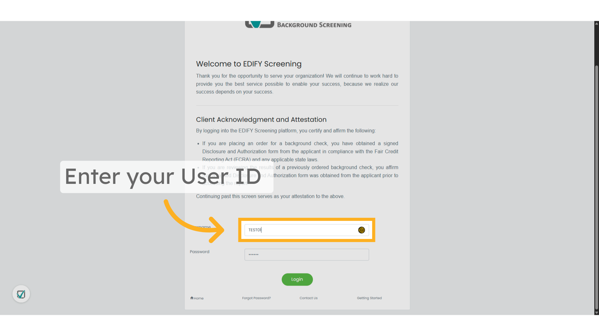 Enter User ID