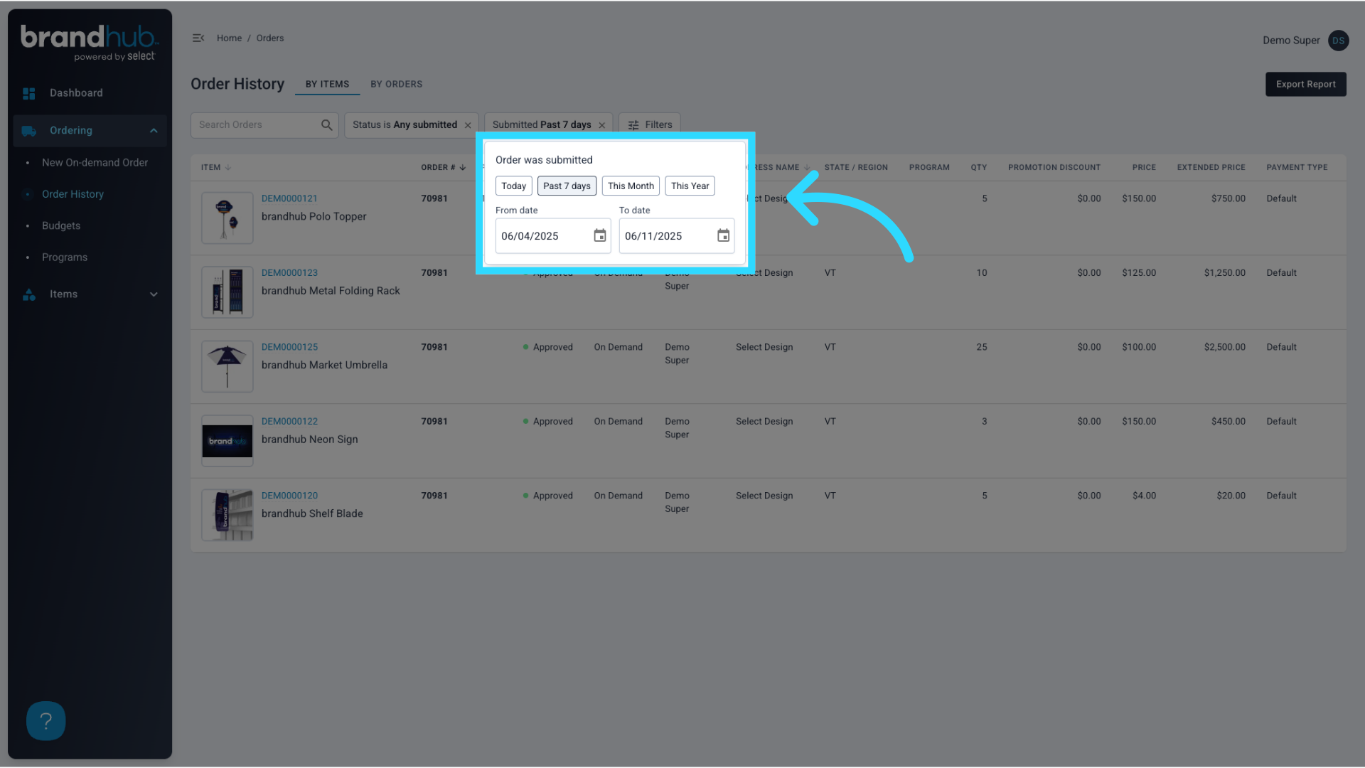 Filter by Date Range