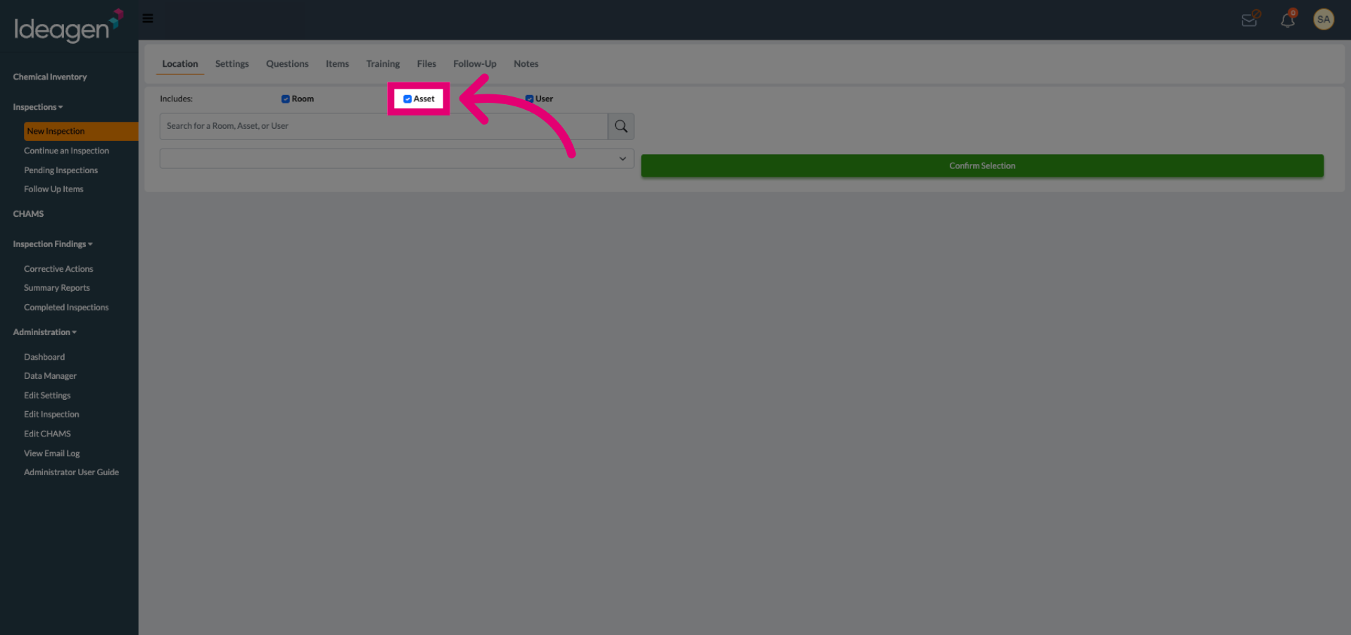 (Optional) Choose Inspection type