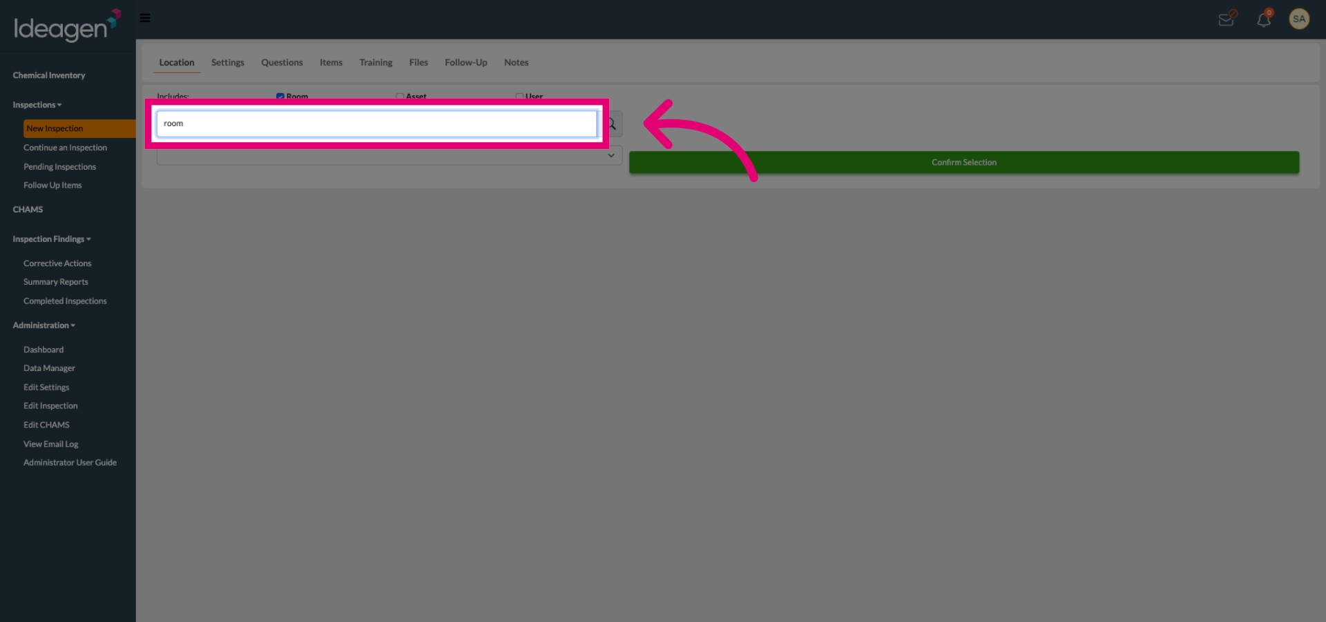 Search for Inspectable Object