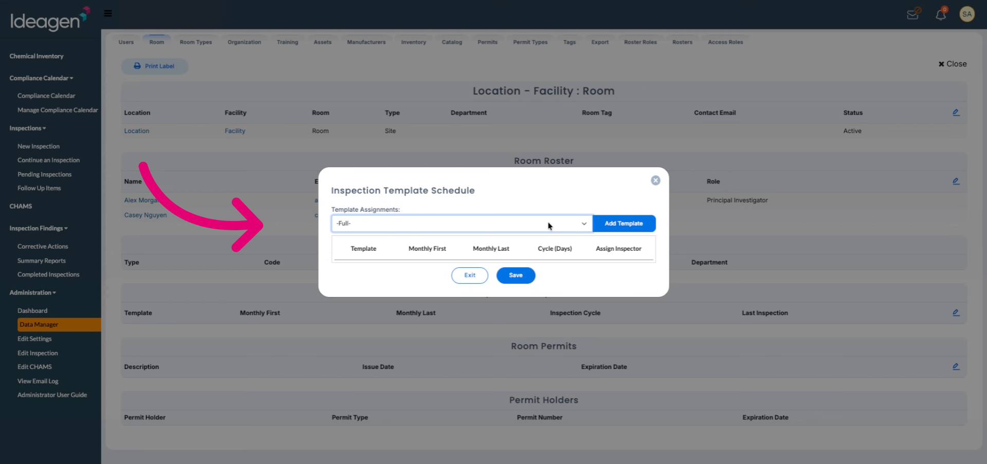 Choose Inspection Template