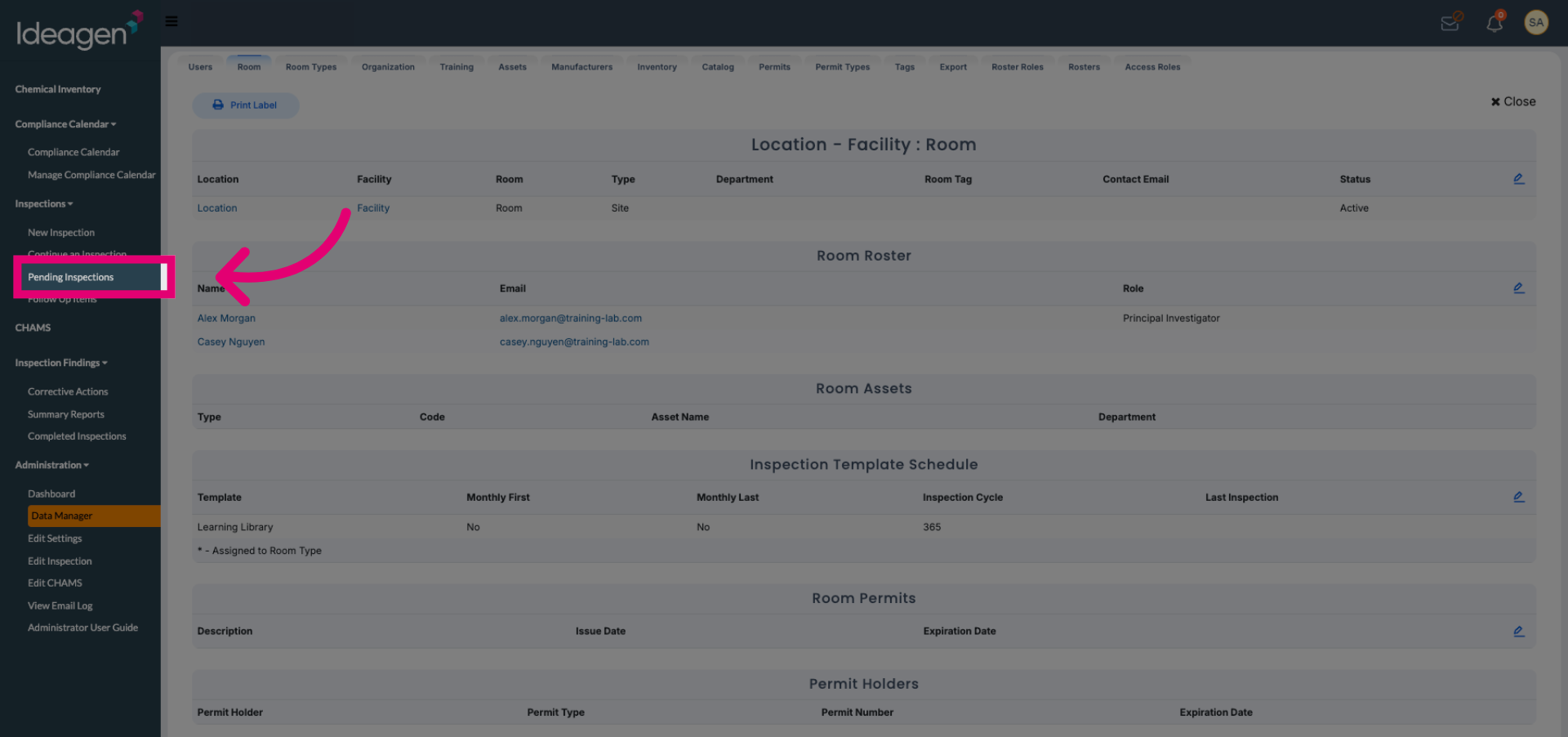 View Pending Inspections