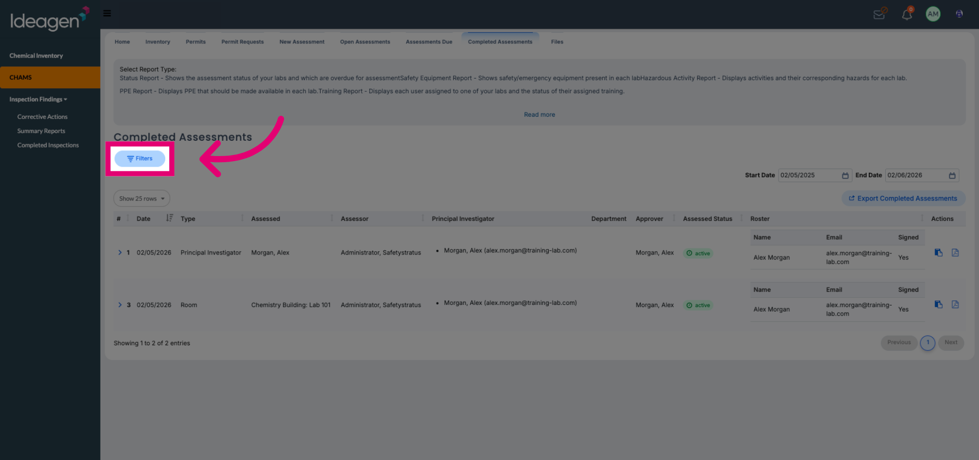 Access Filter Options