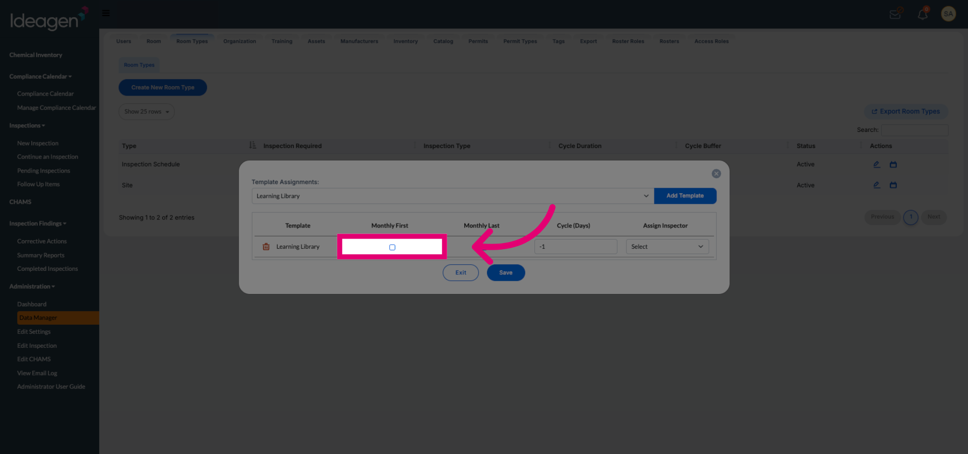 Open Template Settings