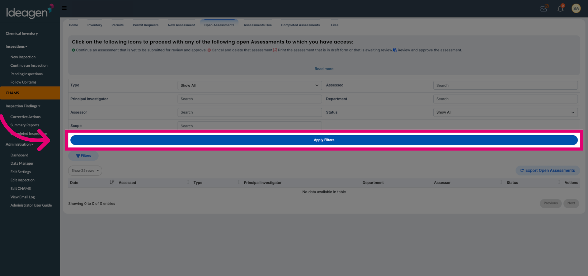 Apply Assessment Filters