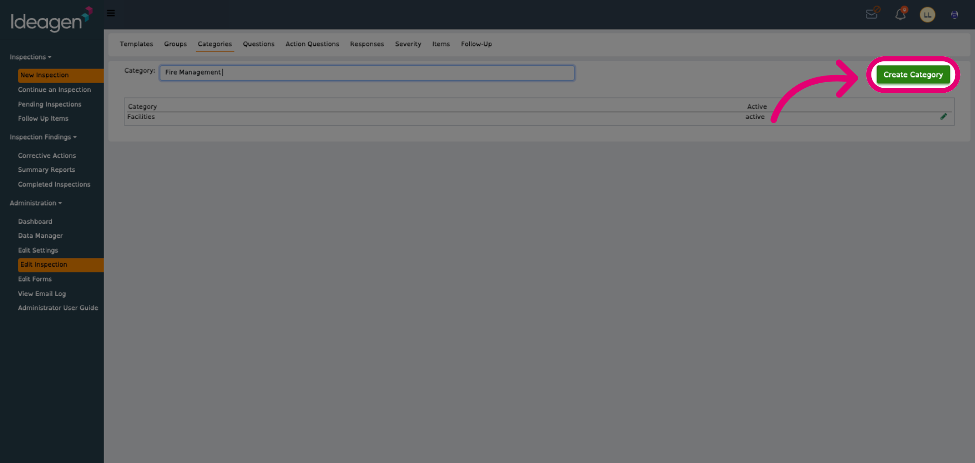Click 'Create Category'