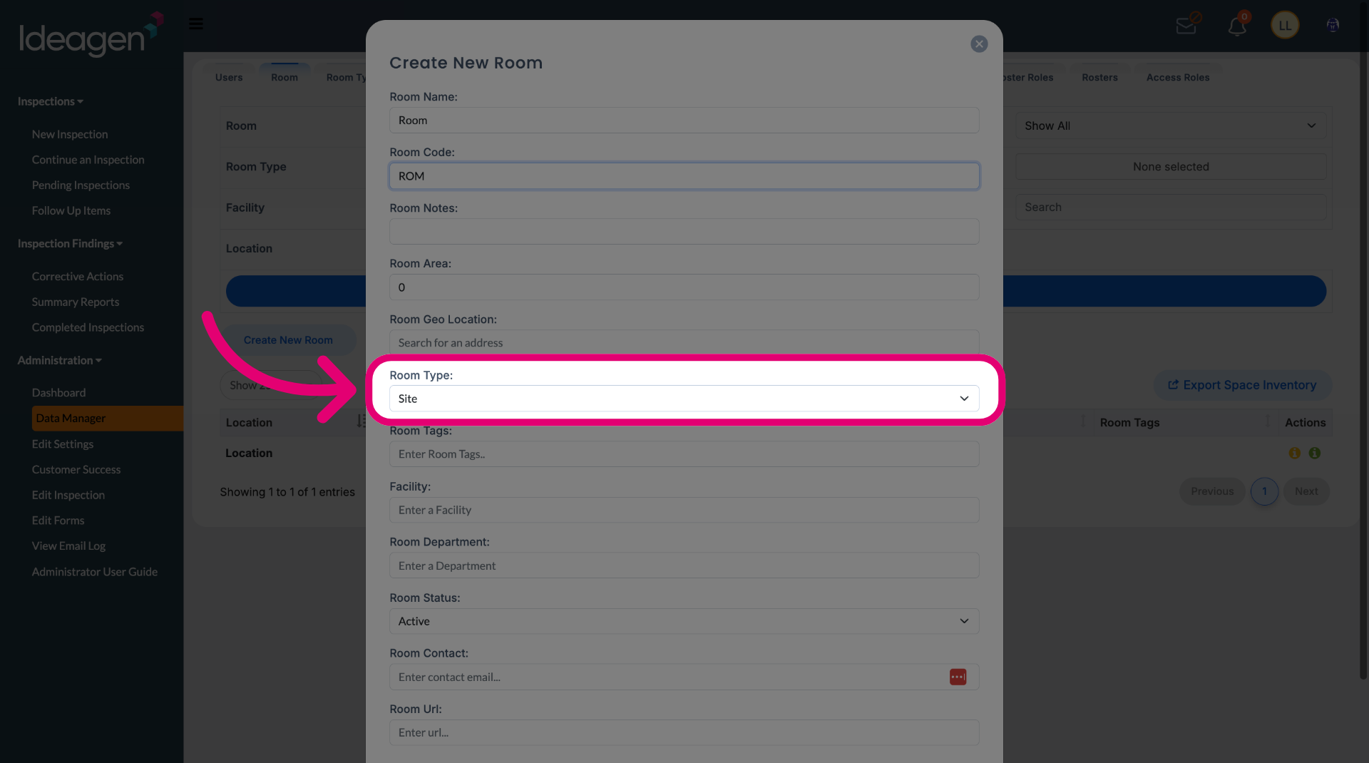 Select a room type