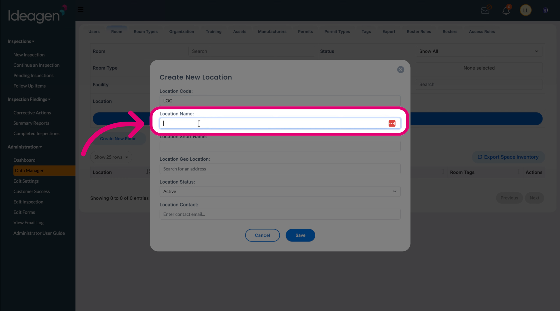 Enter a location name