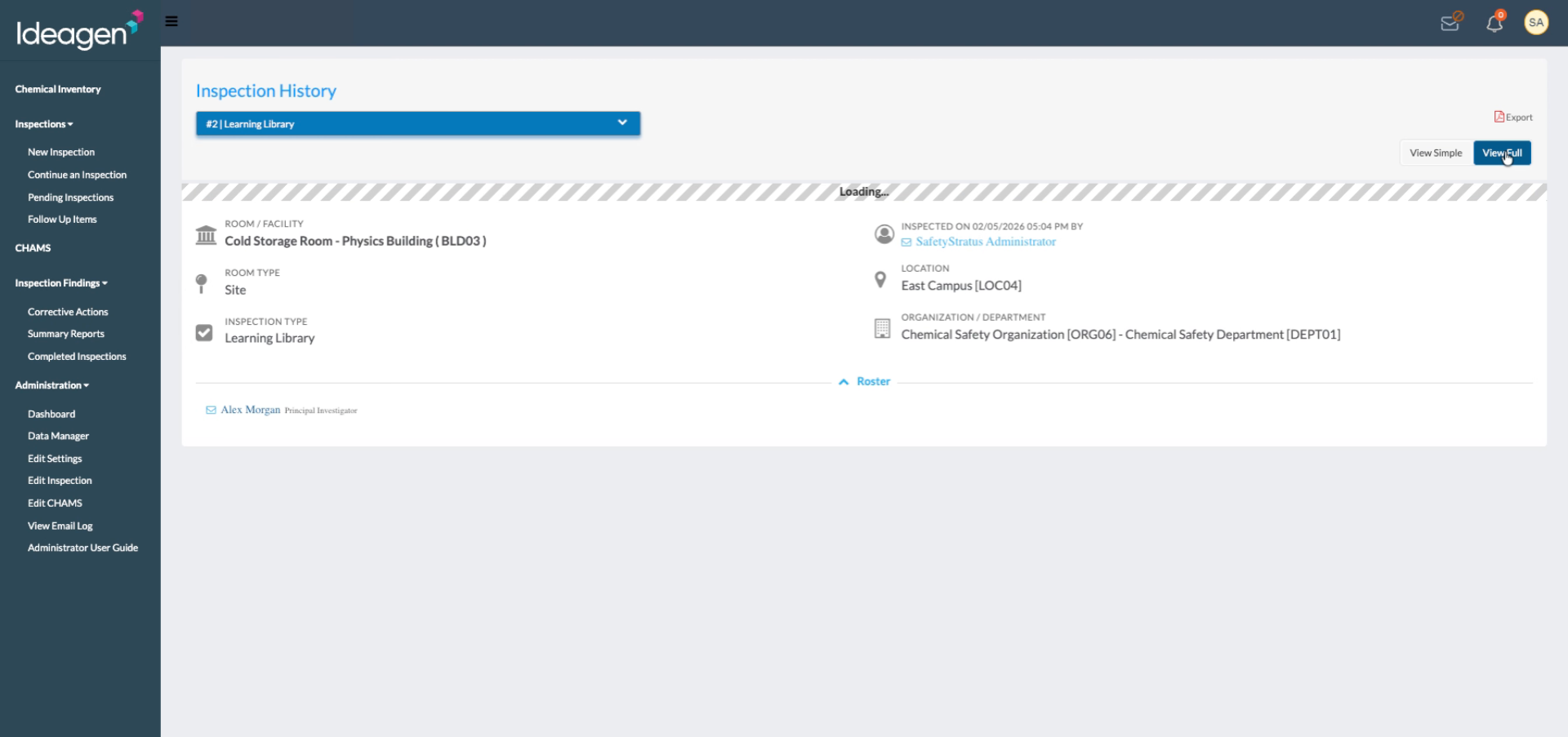 You are now able to see the full Inspection Report