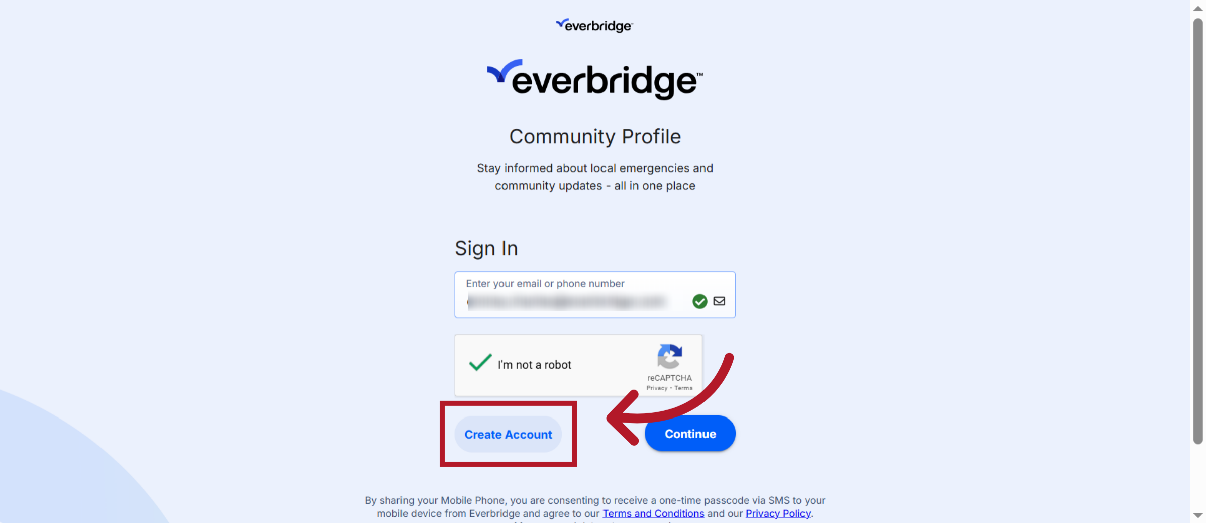 Click 'Create Account'