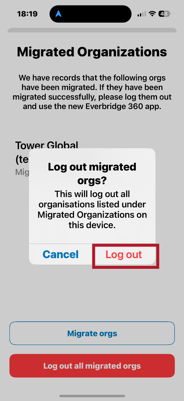 Logging Out of the Legacy App