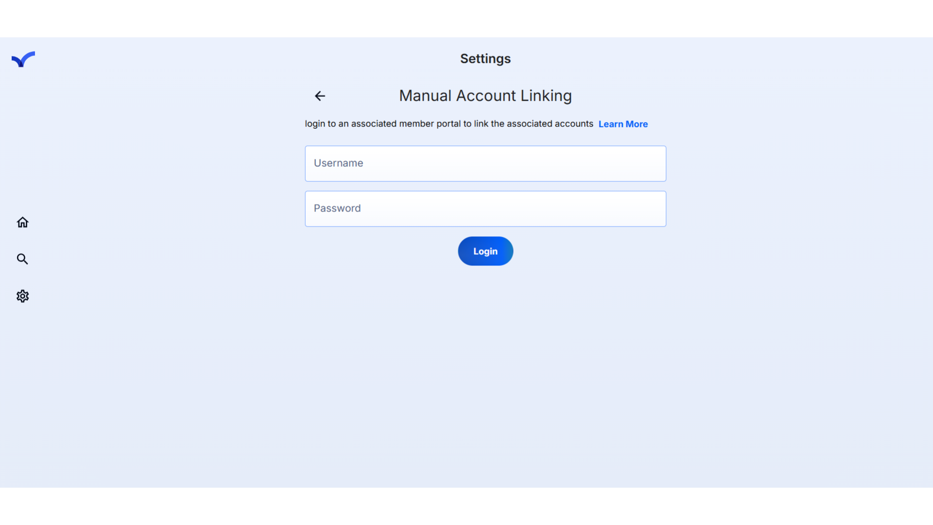 Manual Account Linking login