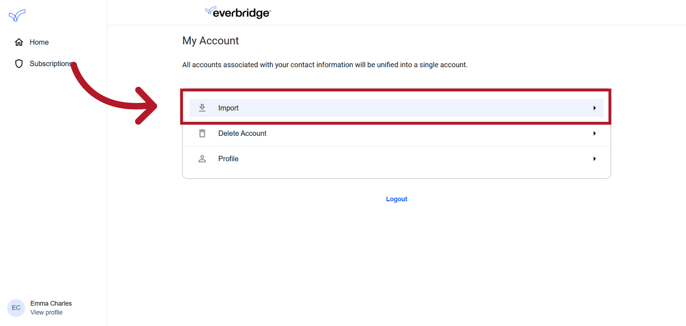 Start Account Import