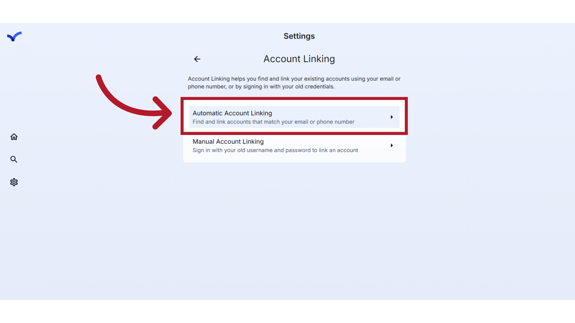 Click 'Automatic Account Linking'