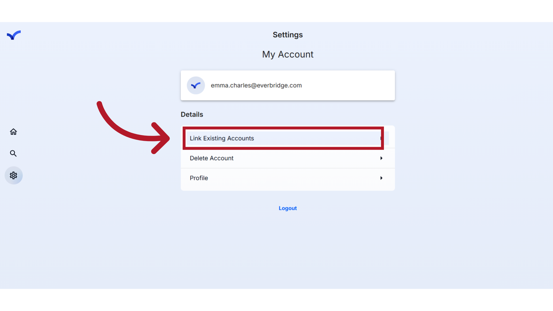 'Link Existing Accounts'