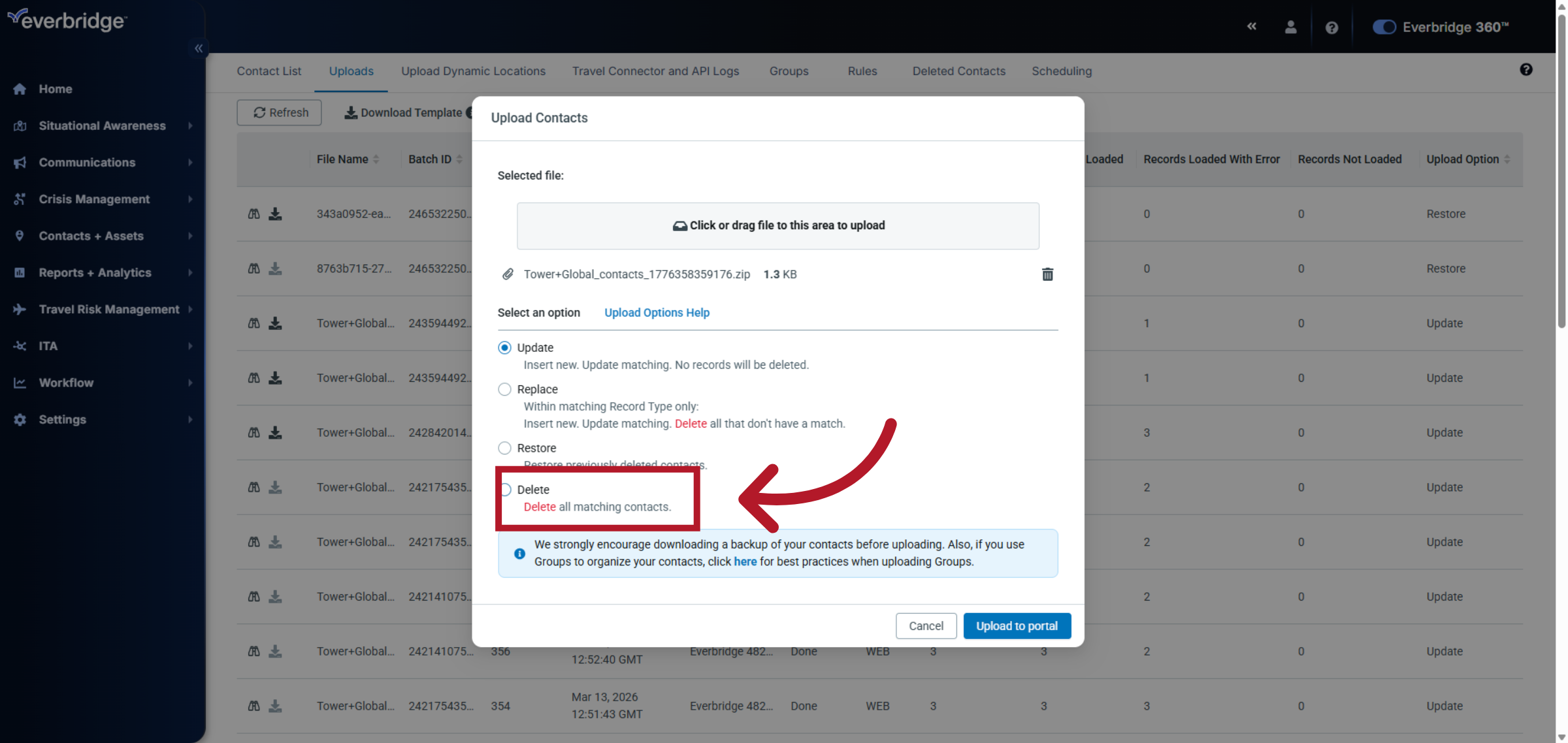 Delete Matching Contacts
