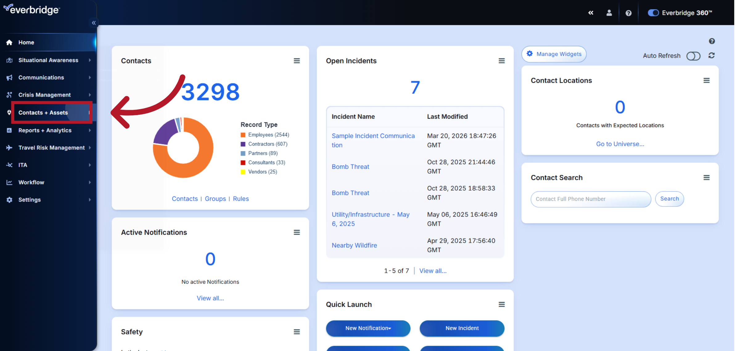 Access Contacts and Assets