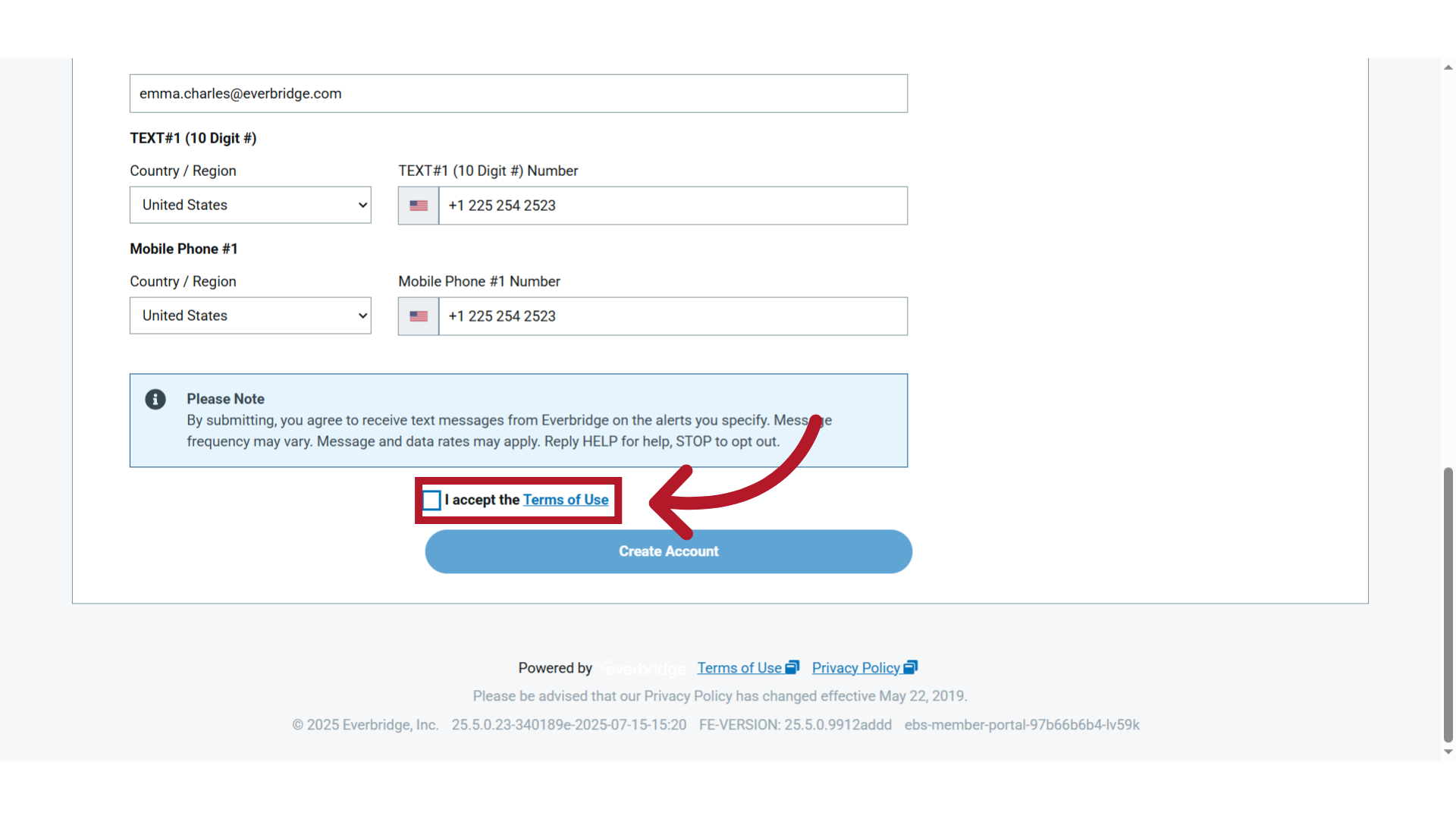 Click 'I accept the Terms of Use'