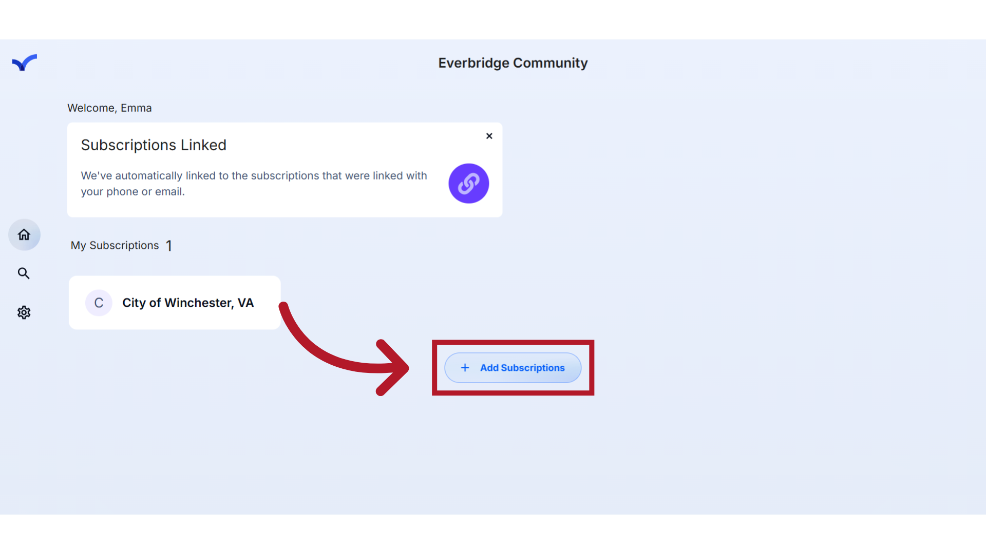 Click 'Add Subscriptions'