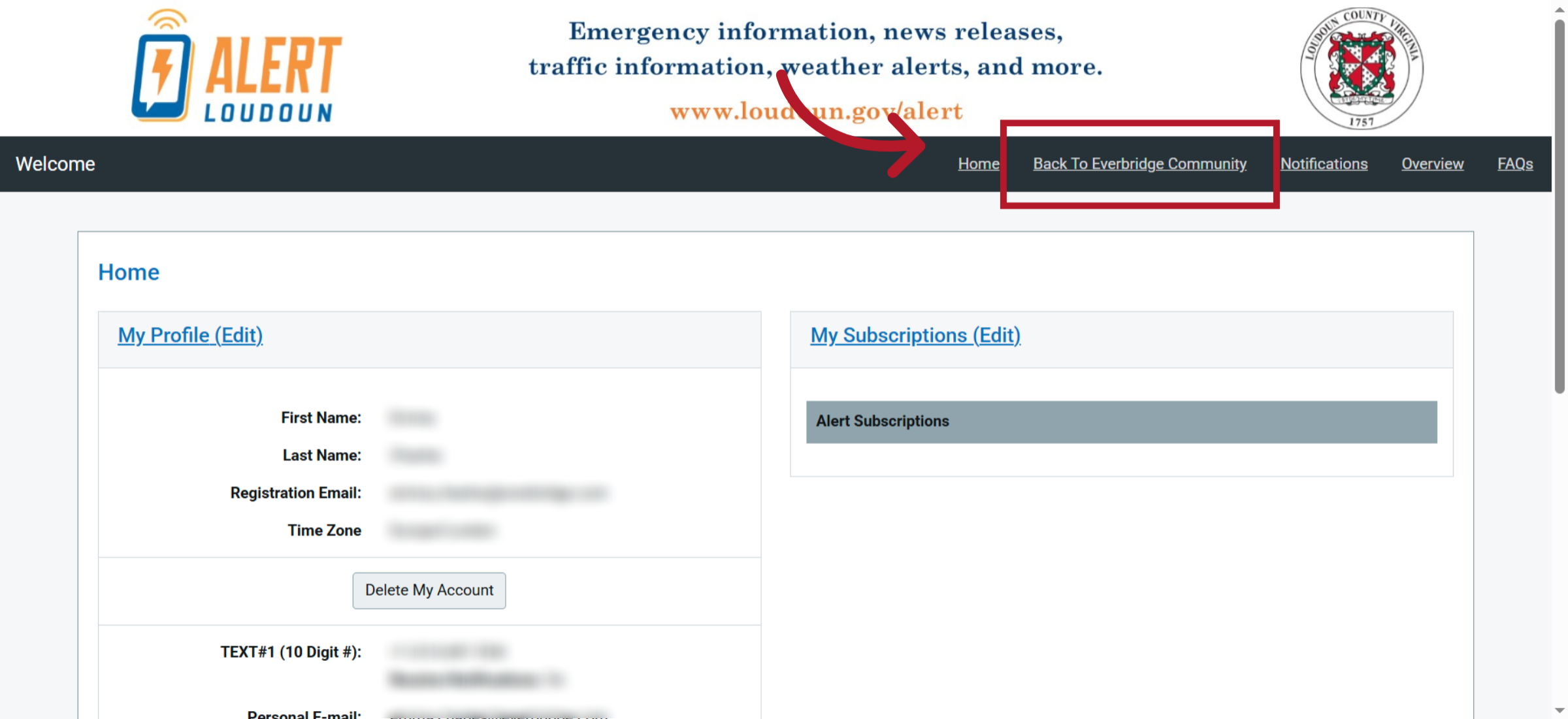 Click 'Back To Everbridge Community'