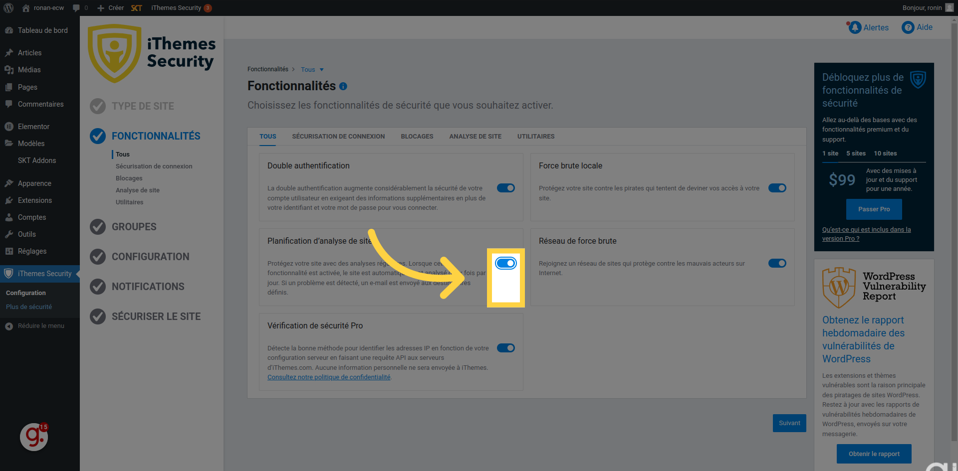 Activer la détection des modifications de fichiers