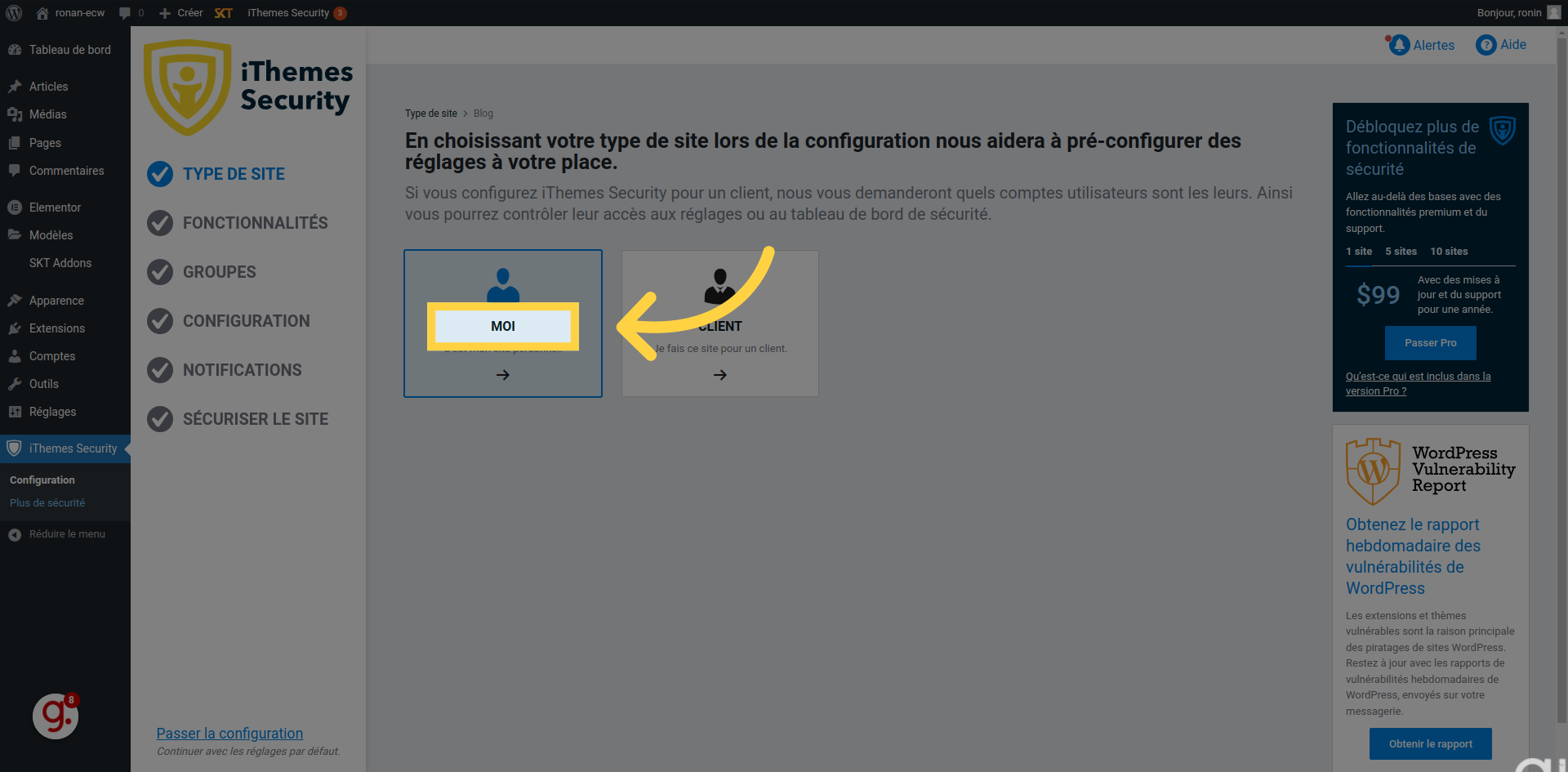Cliquez sur