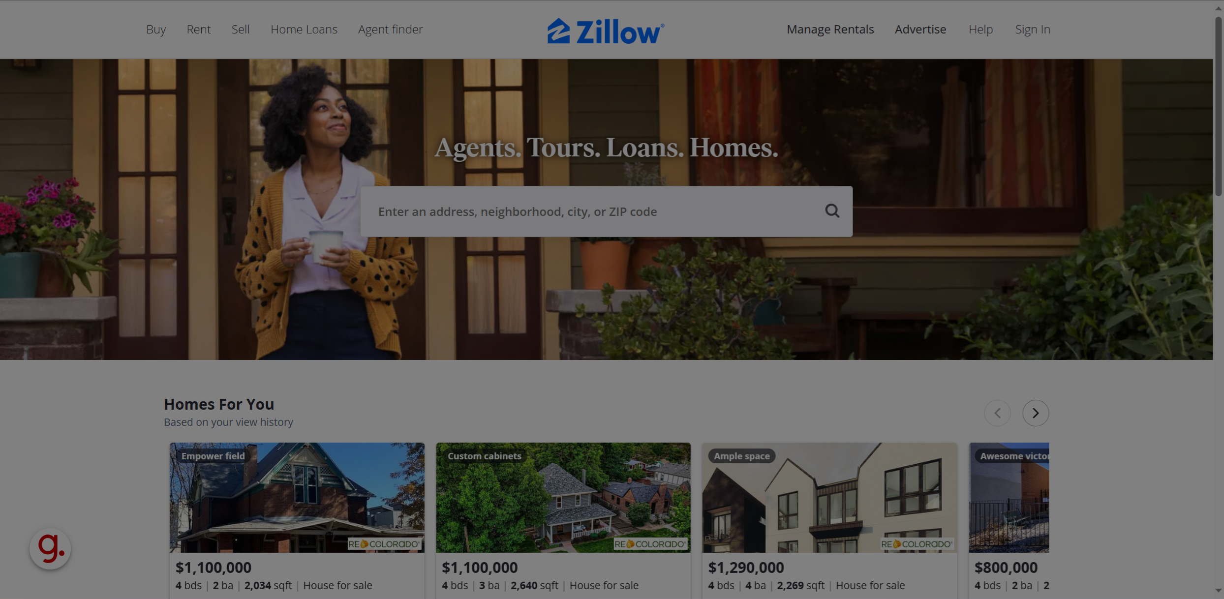 go to www.zillow.com
