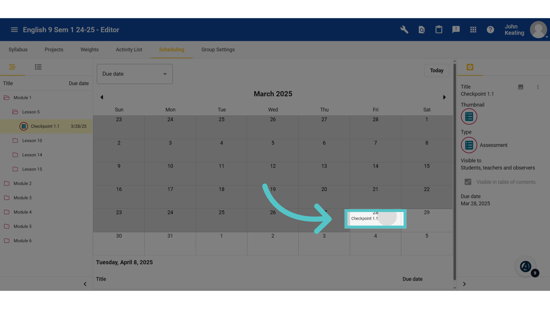 Scheduled