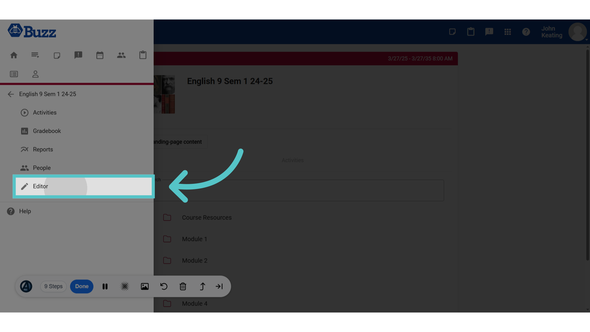 Click 'Editor'